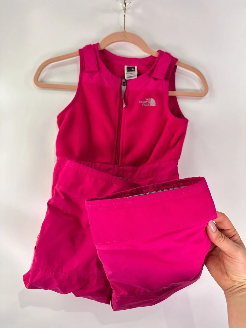 The North Face Toddler Freedom Insulated Fleece Snow Bib Pink 4T EZ Grow